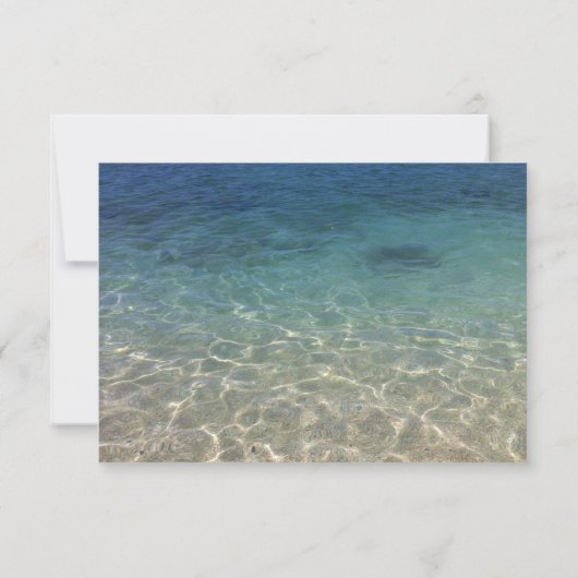 熱帯プルメリアの花のビーチ結婚式RSVP 出欠カード (裏面)