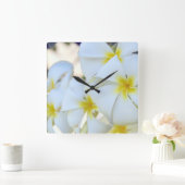 熱帯プルメリアの花 スクエア壁時計 (ホーム)