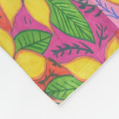 熱帯プルメリアの花 フリースブランケット (角)