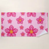 熱帯プルメリアビーチタオル ビーチタオル (正面)