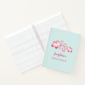 熱帯プルメリアピンクウォーター結婚カラー ノートブック (内部)