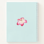 熱帯プルメリアピンクウォーター結婚カラー ノートブック (裏面)