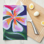 熱帯プルメリアフランギパニキッチンデコータオル キッチンタオル (四つ折り)