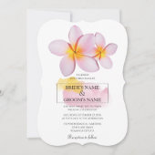 熱帯プルメリアフランギパニ結婚式招待状 招待状 (正面)