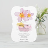 熱帯プルメリアフランギパニ結婚式招待状 招待状 (スタンド正面)