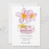 熱帯プルメリアフランギパニ結婚式招待状 招待状 (正面)
