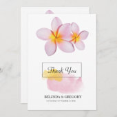 熱帯プルメリアフランギ結婚パニ サンキューカード (正面/裏面)