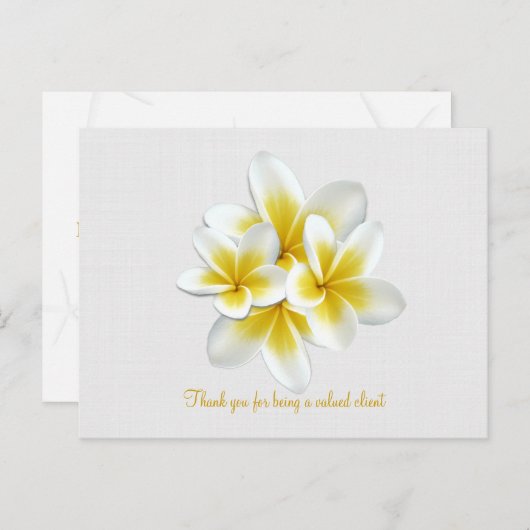 熱帯プルメリアフローラお客様ギフトカード ポストカード (正面/裏面)