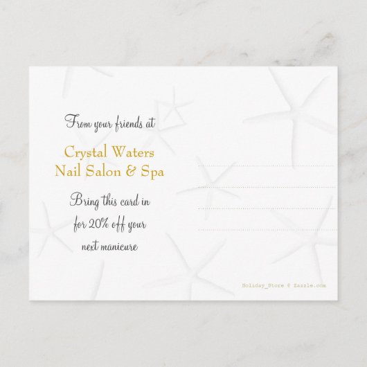 熱帯プルメリアフローラお客様ギフトカード ポストカード (裏面)