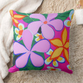 熱帯プルメリアフローラ装飾用クッション クッション (ブランケット)