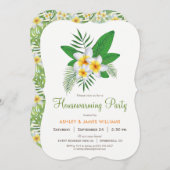 熱帯プルメリア引っ越し祝いパーティーパーティの招待状 招待状 (正面/裏面)