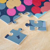 熱帯プルメリア斑点のある花タイル模様 ジグソーパズル (側面)