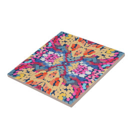 熱帯プルメリア斑点のある花タイル模様 タイル