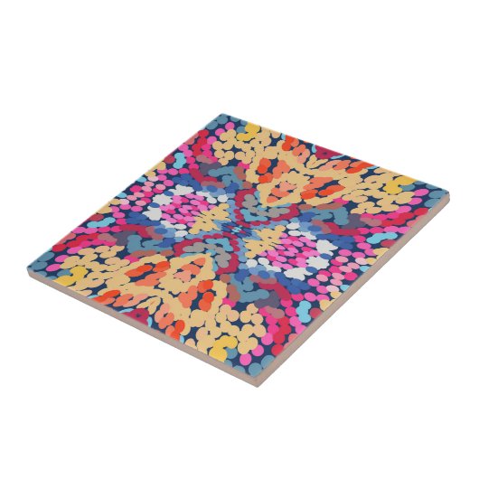 熱帯プルメリア斑点のある花タイル模様 タイル (側面)