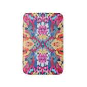 熱帯プルメリア斑点のある花タイル模様 バスマット (正面縦)