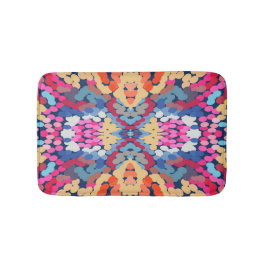 熱帯プルメリア斑点のある花タイル模様 バスマット