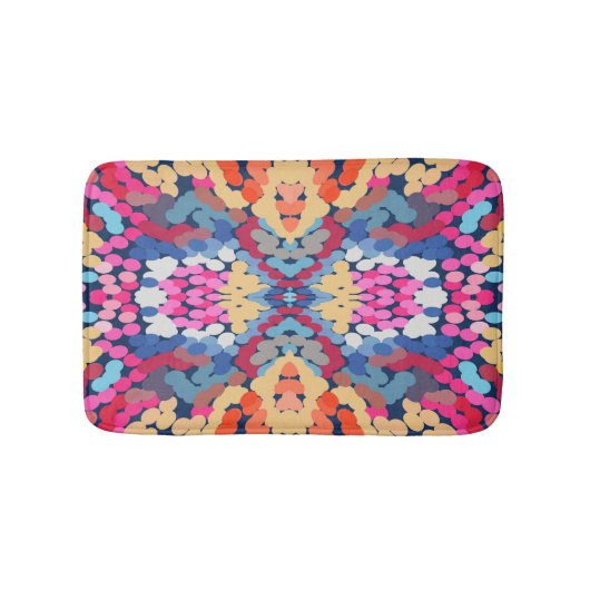 熱帯プルメリア斑点のある花タイル模様 バスマット (正面)