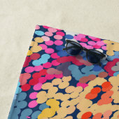 熱帯プルメリア斑点のある花タイル模様 ビーチタオル (インサイチュ)