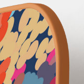 熱帯プルメリア斑点のある花タイル模様 ピックルボールラケット (左詳細)