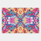 熱帯プルメリア斑点のある花タイル模様 ラッピングペーパーシート (正面2)