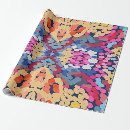 熱帯プルメリア斑点のある花タイル模様 ラッピングペーパー