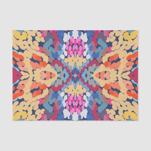 熱帯プルメリア斑点のある花タイル模様 薄葉紙 (正面)