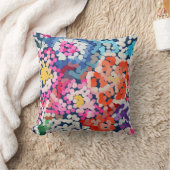 熱帯プルメリア点々のある斑点のある花抽象芸術 クッション (ブランケット)