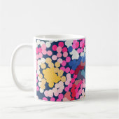 熱帯プルメリア点々のある斑点のある花抽象芸術 コーヒーマグカップ (左)