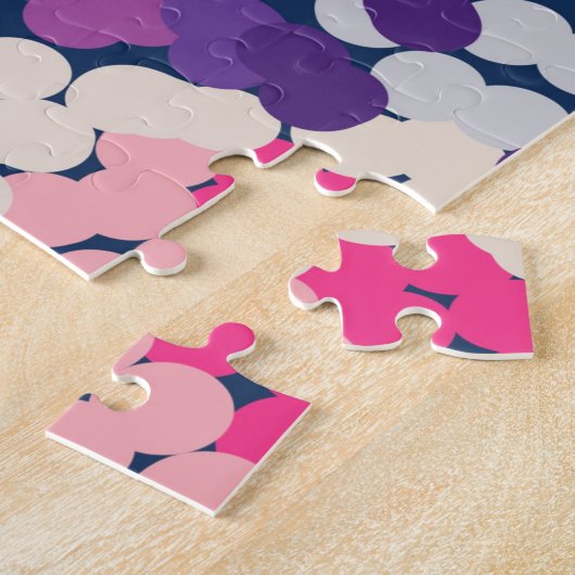 熱帯プルメリア点々のある斑点のある花抽象芸術 ジグソーパズル (側面)