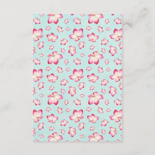 熱帯プルメリア結婚ズのウィッシングウェルカード エンクロージャーカード (裏面)