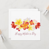 熱帯プルメリア花マザーズデイカード カード (正面/裏面インサイチュ)