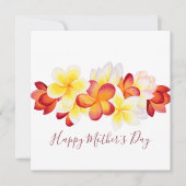 熱帯プルメリア花マザーズデイカード カード (正面)
