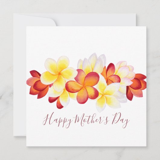 熱帯プルメリア花マザーズデイカード カード (正面)