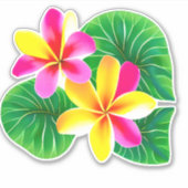 熱帯プルメリア花 シール (正面)