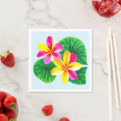 熱帯プルメリア花 スタンダードカクテルナプキン (インサイチュ)