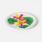 熱帯プルメリア花 ペーパープレート (アングル)