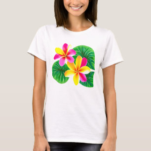 熱帯プルメリア花 Tシャツ
