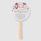 熱帯プロテアおよびユーカリ結婚式 プログラム ハンドファン (正面)