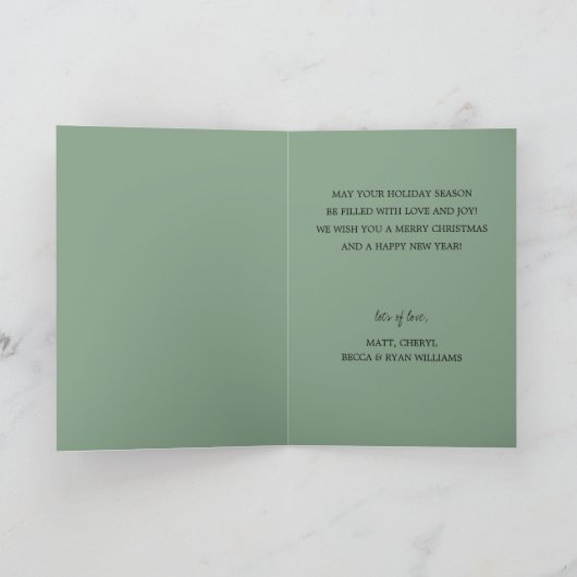 熱帯プロテアクリスマス シーズンカード (内部)