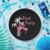 熱帯プールを囲んでのパーティ ペーパープレート (パーティー)