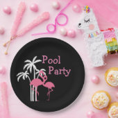 熱帯プールを囲んでのパーティ ペーパープレート (パーティー)