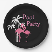 熱帯プールを囲んでのパーティ ペーパープレート (正面)