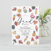 熱帯プール夏のアイテム卒業 招待状 (スタンド正面)