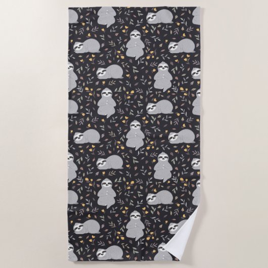 熱帯ベビーの怠惰パターン ビーチタオル (正面)