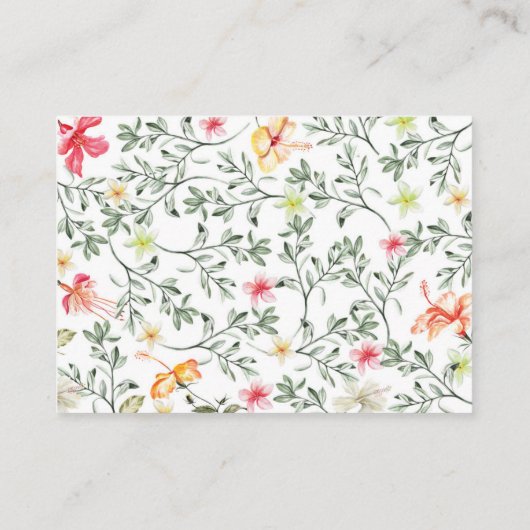 熱帯ベビーの赤ちゃんシャワー用の本の挿入カード エンクロージャーカード (裏面)