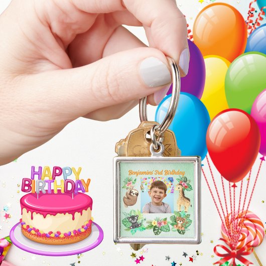 熱帯ベビーアニマルズキーチェーン子供の誕生日の恩恵 キーホルダー