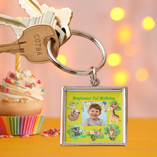 熱帯ベビーアニマルズキーチェーン子供の誕生日の恩恵 キーホルダー