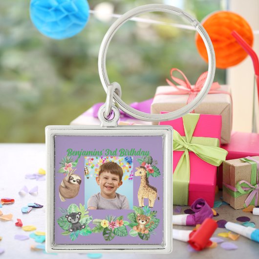熱帯ベビーアニマルズキーチェーン子供の誕生日の恩恵 キーホルダー