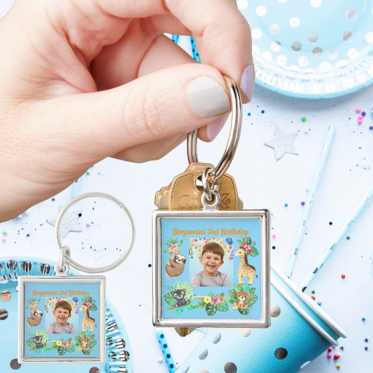 熱帯ベビーアニマルズキーチェーン子供の誕生日の恩恵 キーホルダー