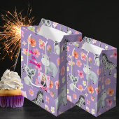 熱帯ベビーアニマル抱き枕子供へ誕生日 ミディアムペーパーバッグ